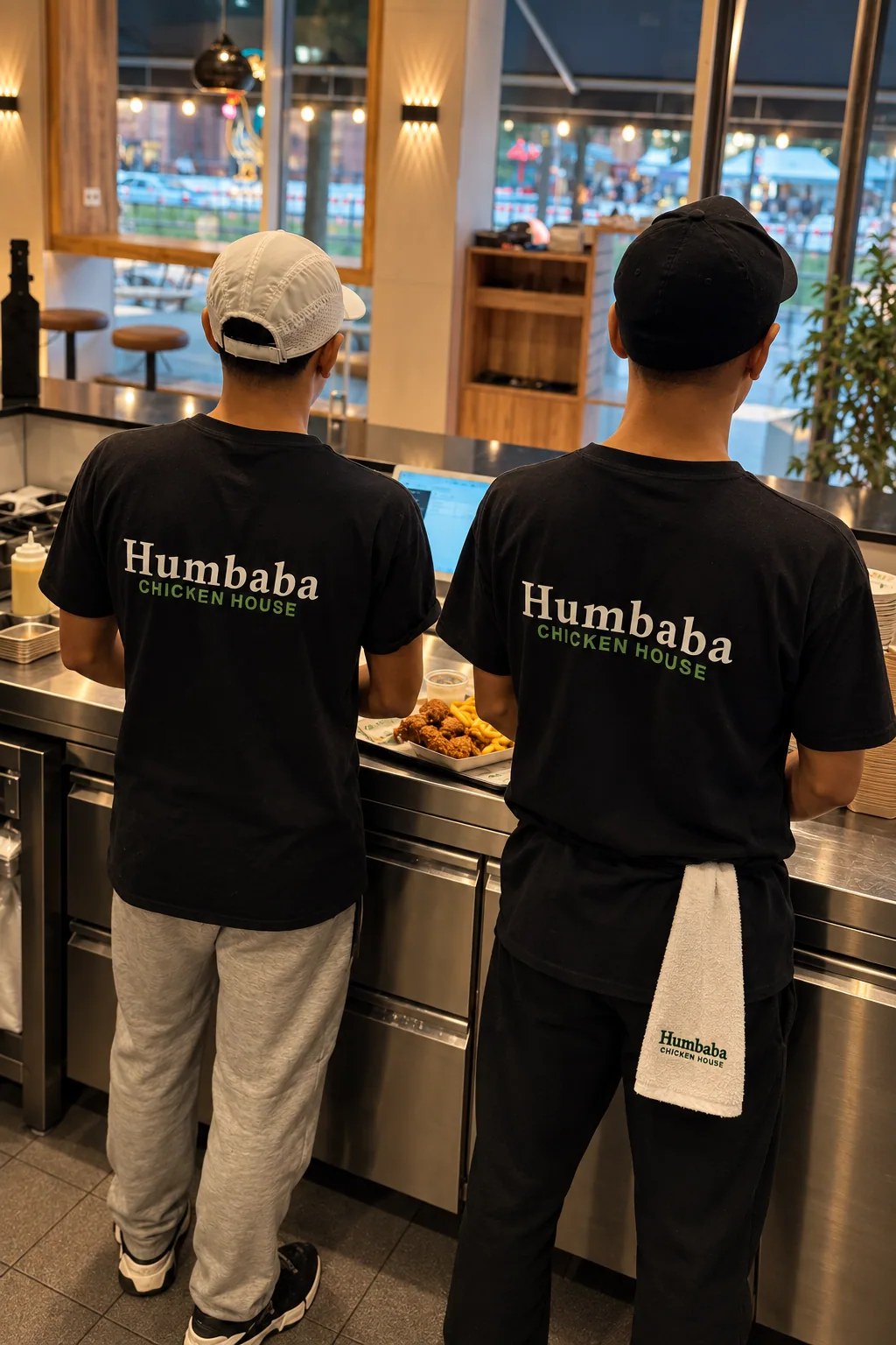Das Humbaba Team am Counter